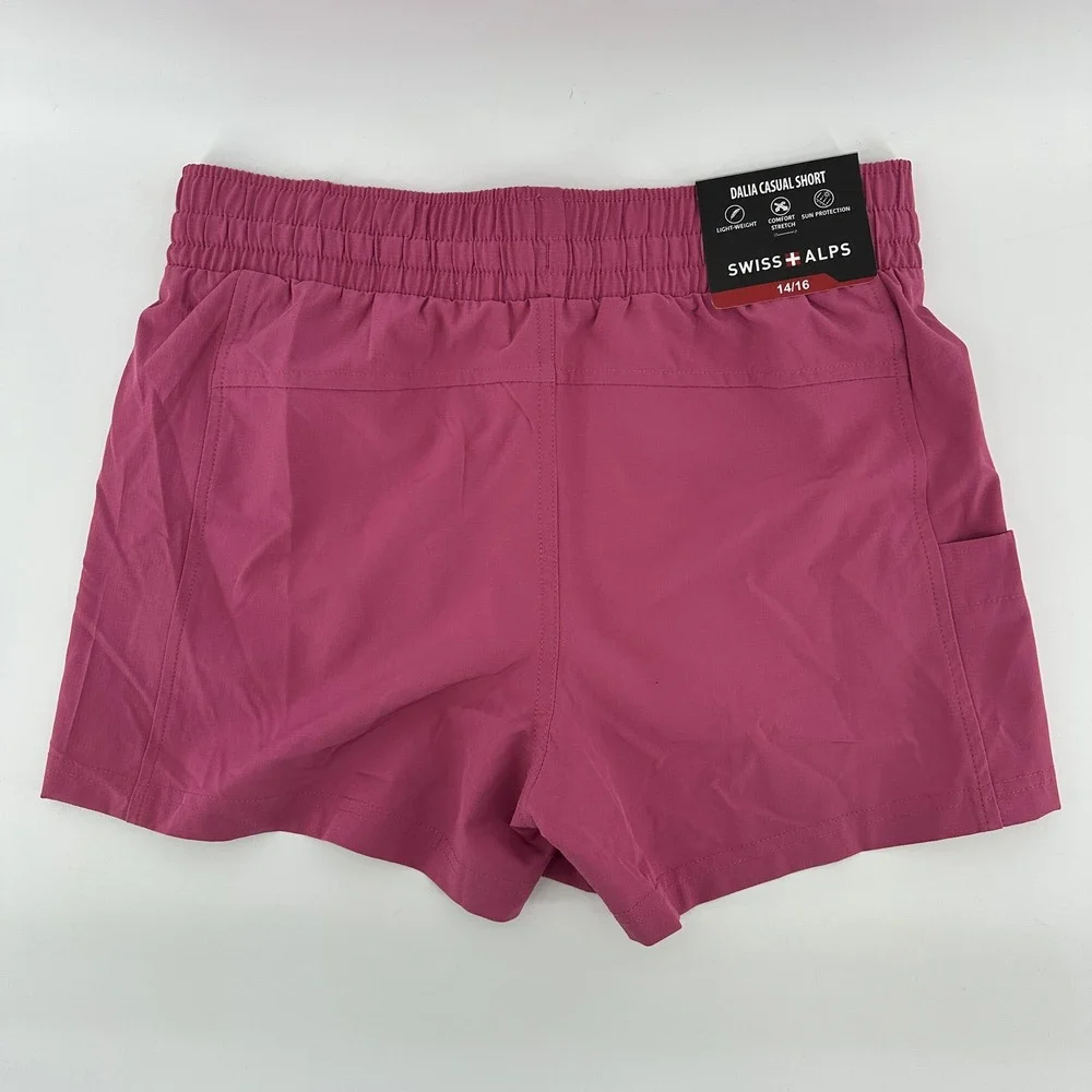 Swiss Alps Dalia Casual Shorts Pink Ripstop Stretch Girls 14/16 MGS3167 NWT